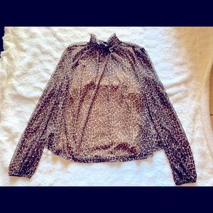 Leopard sheer top